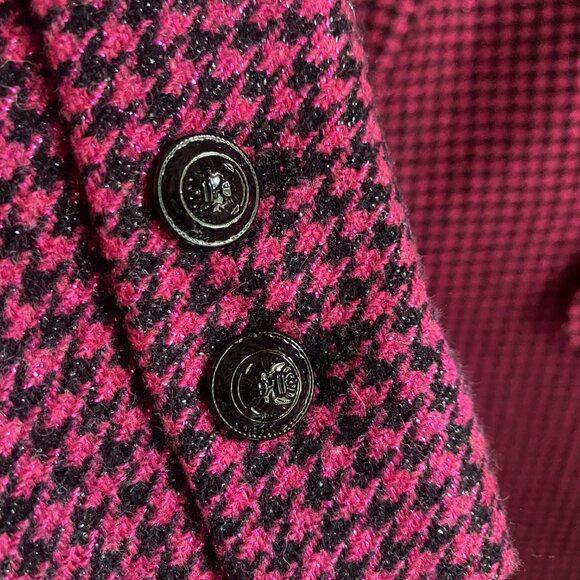 NWT Revolve L'AGENCE Chamberlain Black + Pink Houndstooth Blazer - Picture 6 of 10